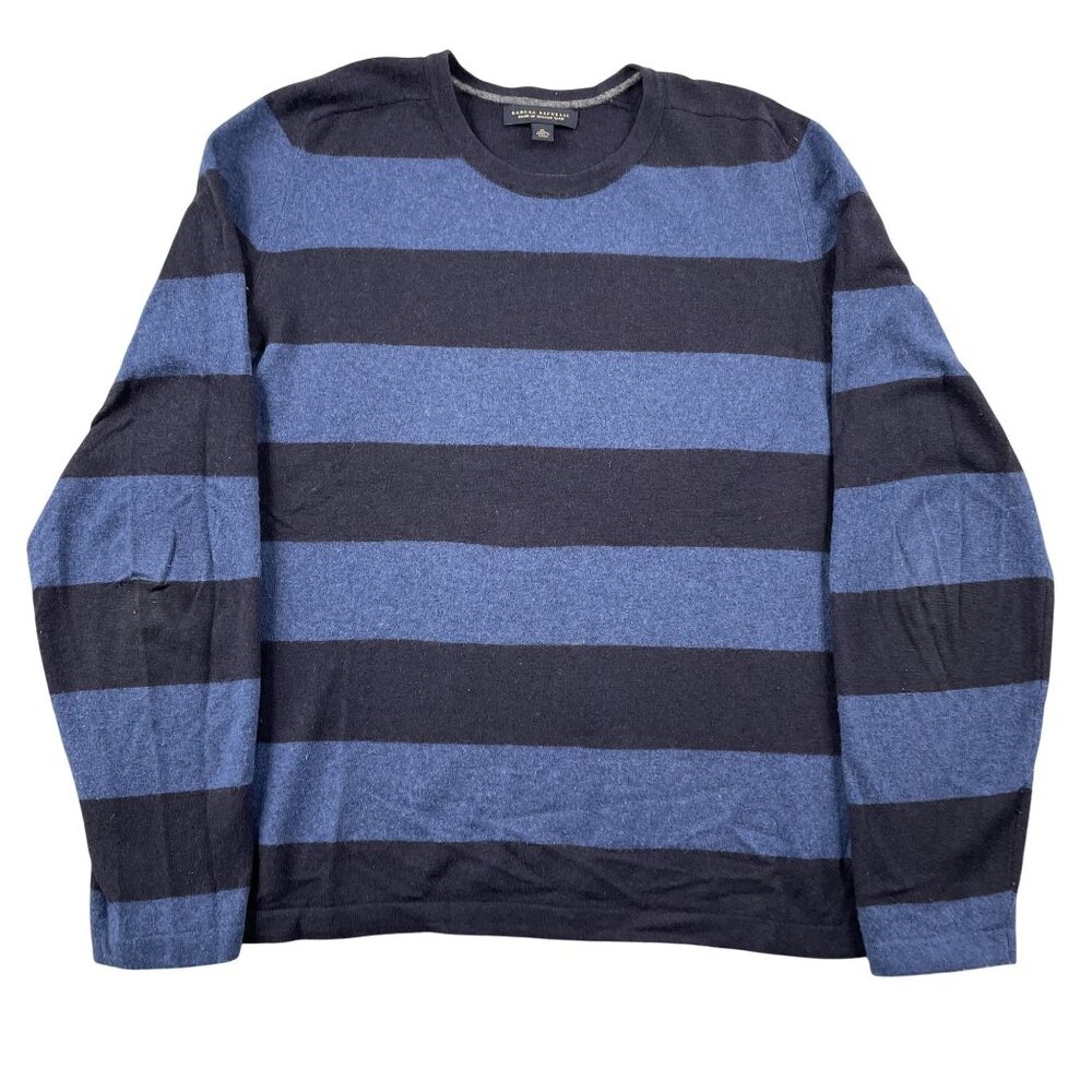 Banana Republic Sweater Mens XL Blue Navy Wool Cashmere Italian Yarn‎ Blend